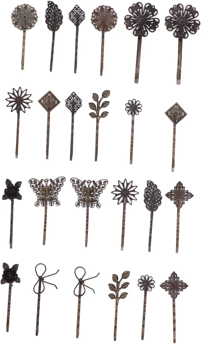 24pcs Vintage Hair Clips Set - Retro Hair Pins for Women and Girls, Suitable for Cosplay and Themed Events
