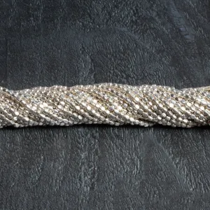 2.5mm Sterling Silver plated Copper Shiny Cubes 8 inch 78 beads