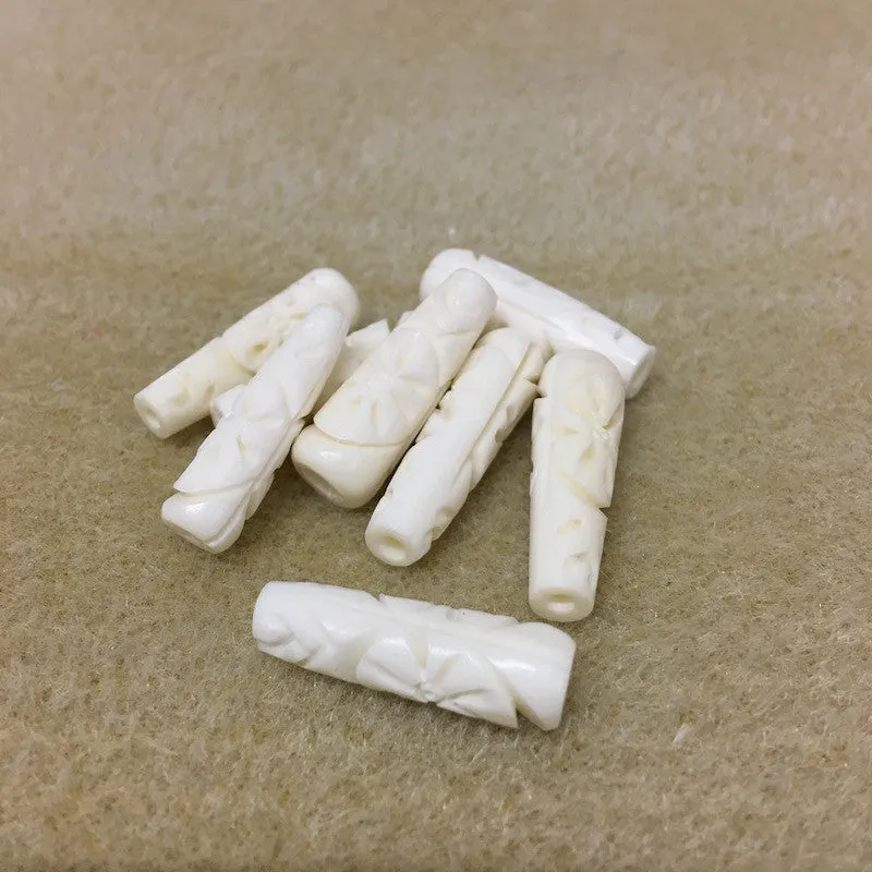 25x10mm Cone Bead (10) - Vintage Bone Beads