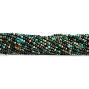 2mm African Turquoise Microfaceted Rounds 12 inch 160 beads