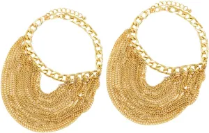 2pcs Gold Tassel Punk Layered Anklet Chain for Women Fashion Decorative Sliers Anklets