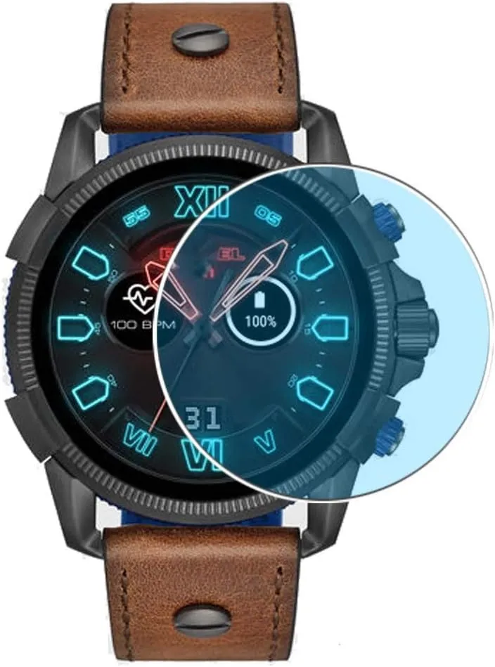 3 Pack Anti Blue Light Screen Protector Film, compatible with DIESEL ON Full Guard 2.5 smartwatch Case Size47mm TPU Guard  Not Tempered Glass Protectors 