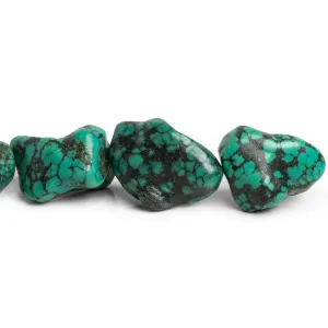 30x21mm Turquoise Plain Nuggets 12 inch 10 beads
