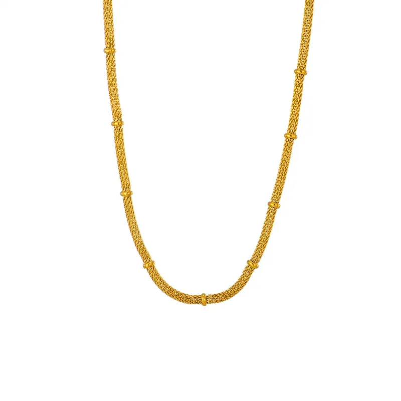 316L Stainless Steel Gold Color Cuban Link Chain For Women