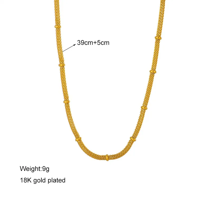 316L Stainless Steel Gold Color Cuban Link Chain For Women