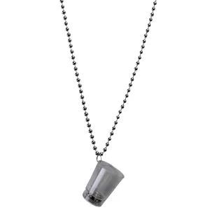 32" 7.5mm Metallic Silver Bead with LED Clear Shot Glass - Red, Green and Blue Lights (Each)