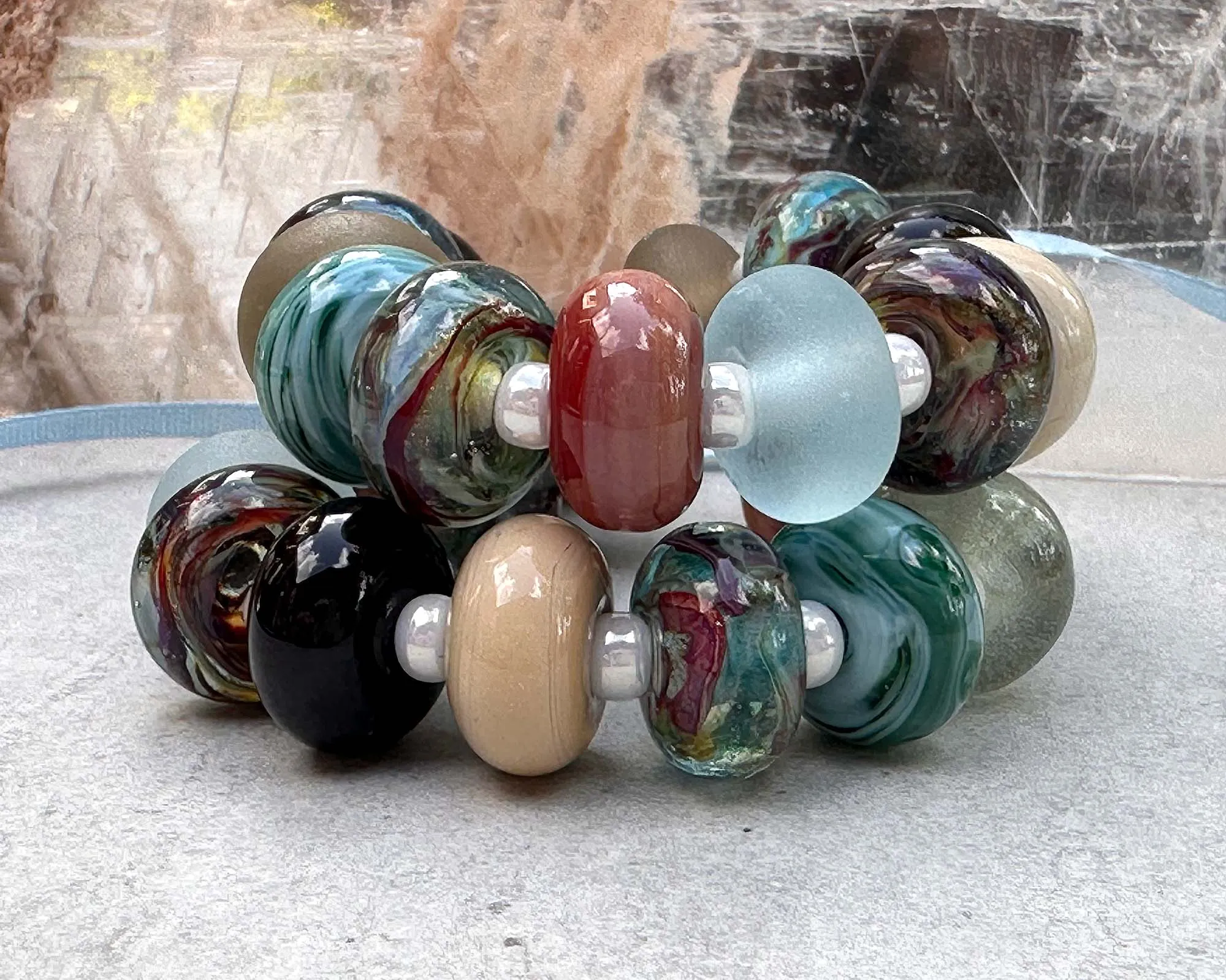 33 Southwest Mix Lampwork Beads Set SRA