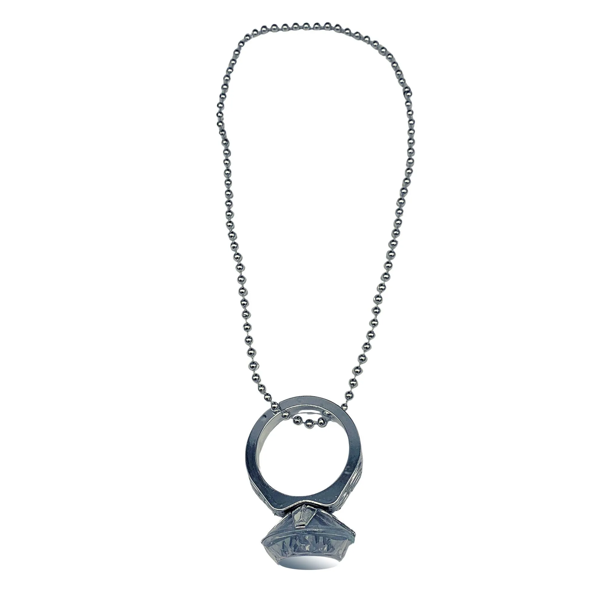 33" 7mm Silver Jumbo Diamond Ring Necklace (Each)