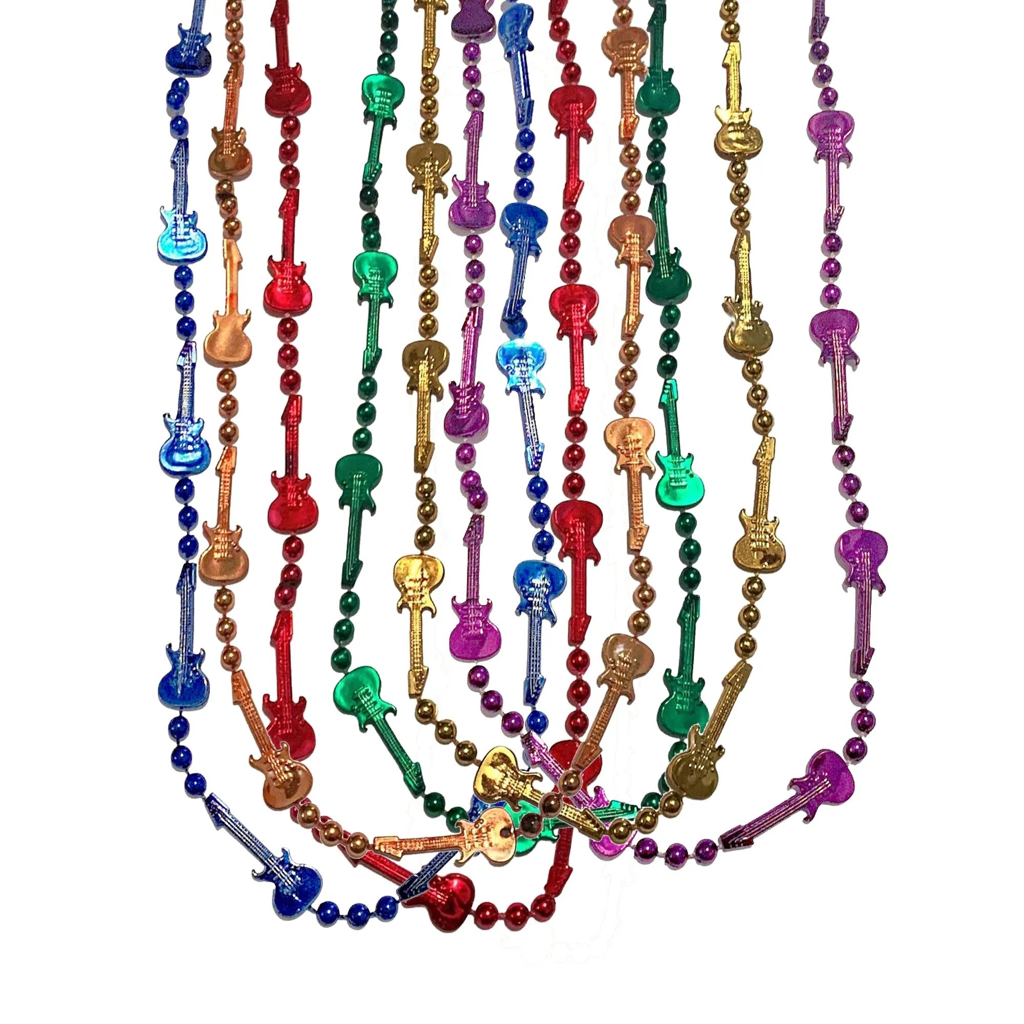 36" Guitar Bead Necklace - 6 Assorted Colors (Each)