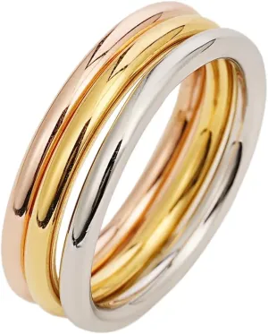 3PCS Gold Stackable Rings Set for Women, Minimalist Thin Band Non Tarnish Stacking Knuckle Ring Set, Eternity Knuckle Ring Set Size 7-9