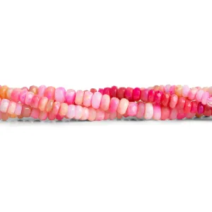 4-5.5mm Pink Ethiopian Opal Faceted Rondelles 16 inch 155 beads