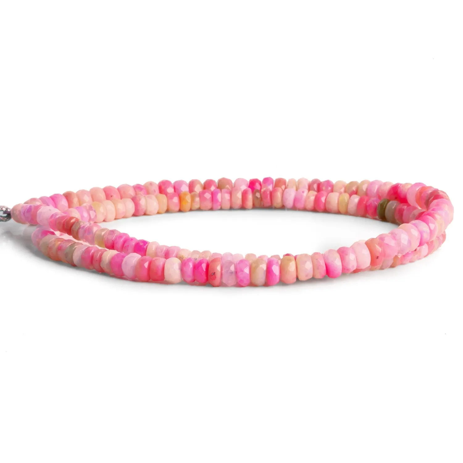 4-5.5mm Pink Ethiopian Opal Faceted Rondelles 16 inch 155 beads