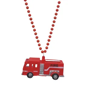 40" Rubber Firetruck Medallion Necklace (Each)