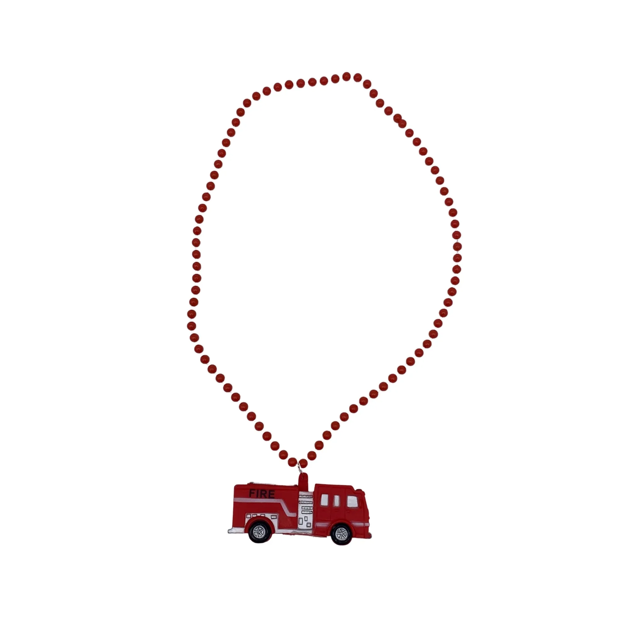 40" Rubber Firetruck Medallion Necklace (Each)