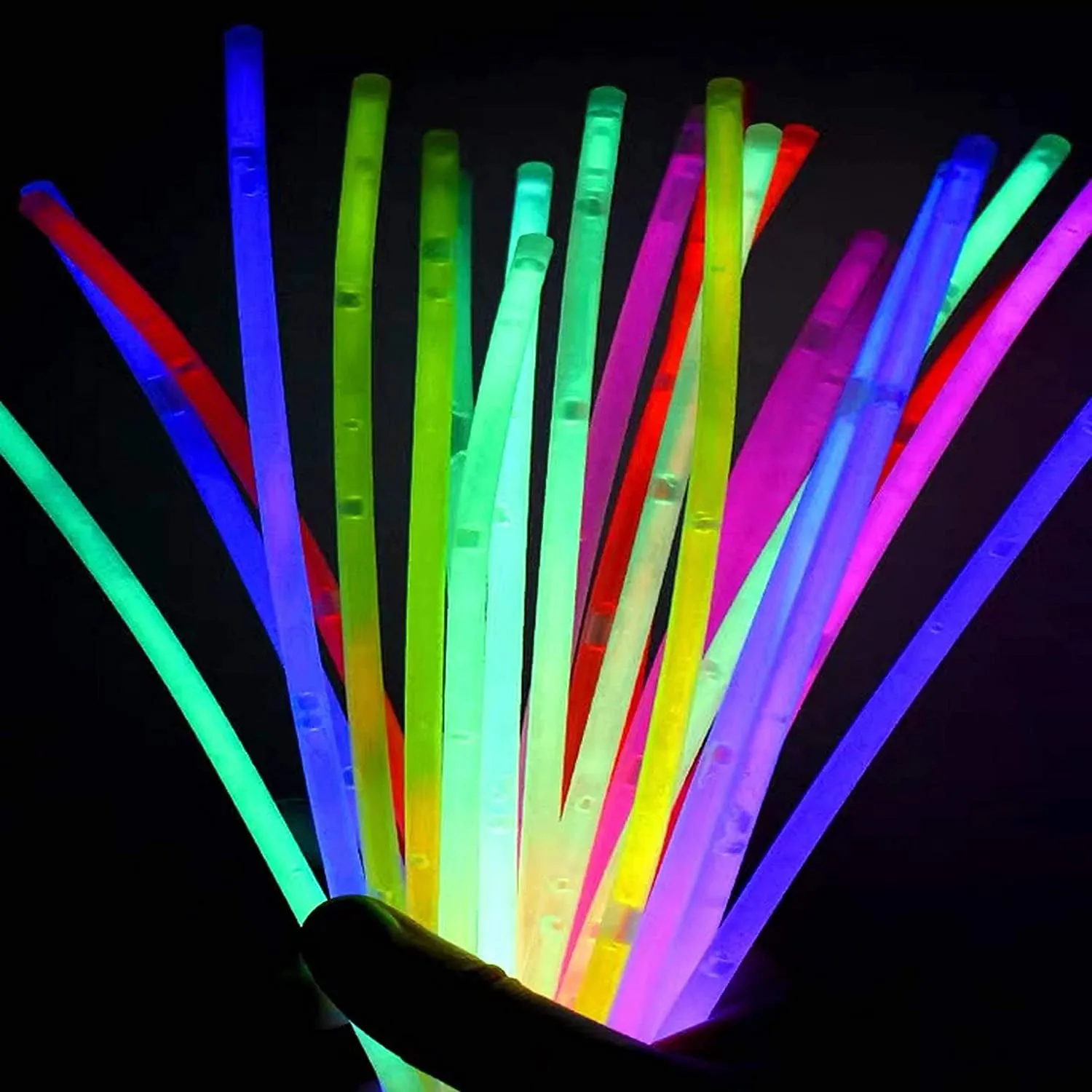 448 Glow Sticks Bulk; 200 Glowsticks 8" Light up in 7 Colors Glow in the Dark Necklaces, Bracelets for Halloween Visible, Movie Night Party Supplies, School Classroom Hangout