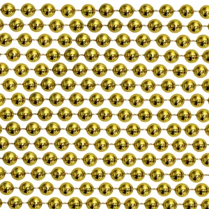 48" 14mm Round Metallic Gold Mardi Gras Beads