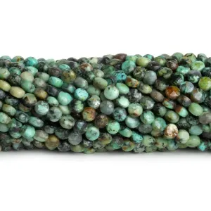 4mm African Turquoise Checkerboard Microfaceted Coins 12 inch 80 pieces
