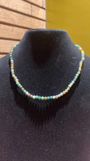 4MM Indian Agate Bead Stretchy Cord Necklace/Bracelet/Anklet