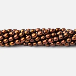 4x3mm Bronze Oval Pearls 15 inch 89 beads