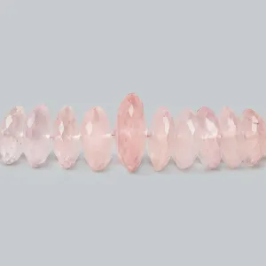 5-12mm Rose Quartz German Faceted Rondelles 15 inch 102 beads A