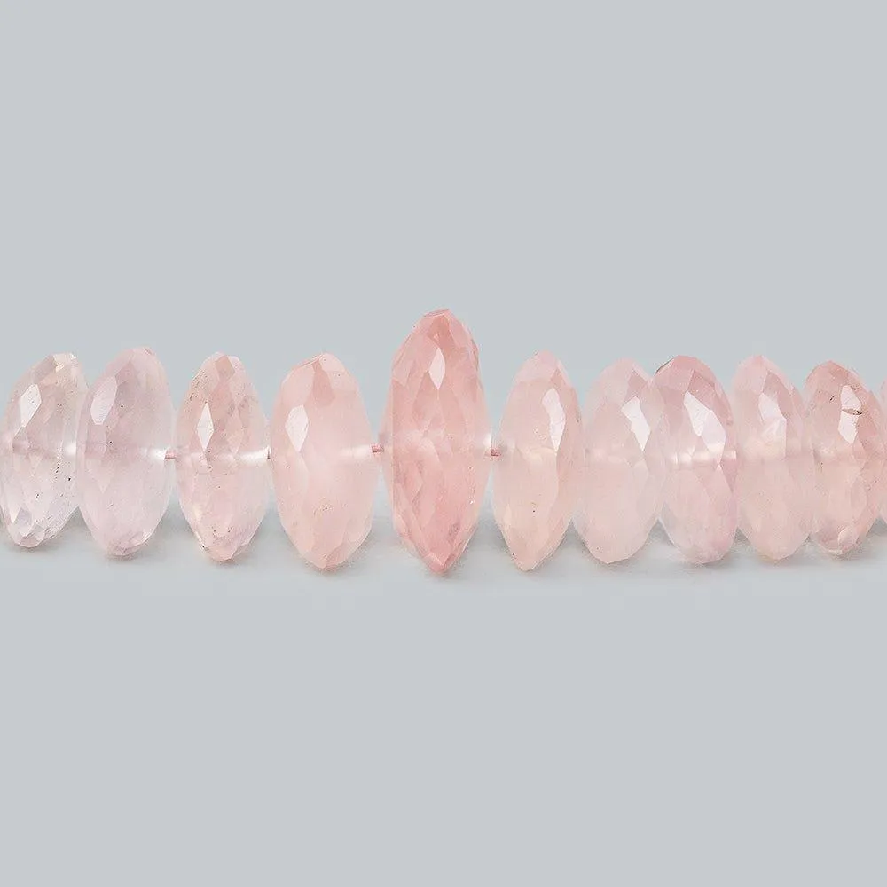 5-12mm Rose Quartz German Faceted Rondelles 15 inch 102 beads A
