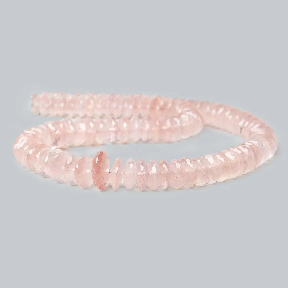 5-12mm Rose Quartz German Faceted Rondelles 15 inch 102 beads A