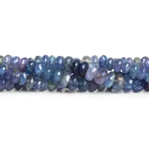 5-9mm Tanzanite Faceted Rondelle 12 inch 85 beads