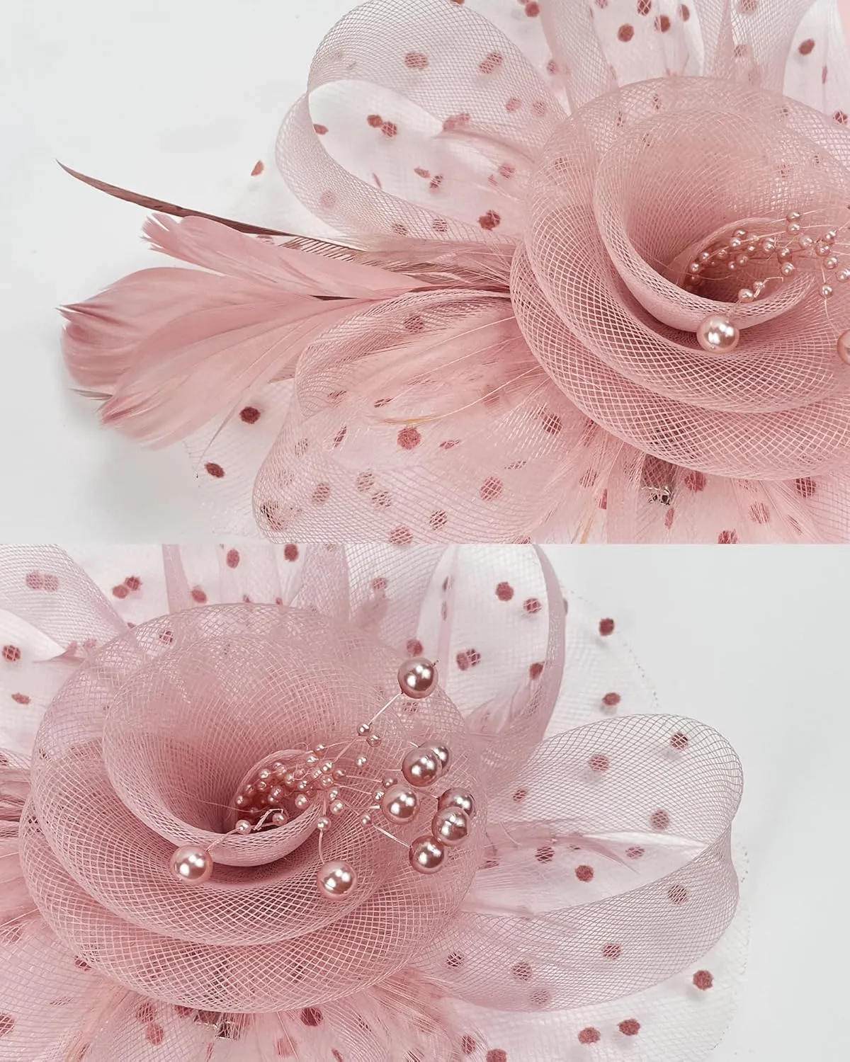 5 Pack Fascinators Hat for Women Tea Party Veil Mesh Headband Feather Derby Hat Lace Gloves Pearl Jewelry Set for 1920s Party