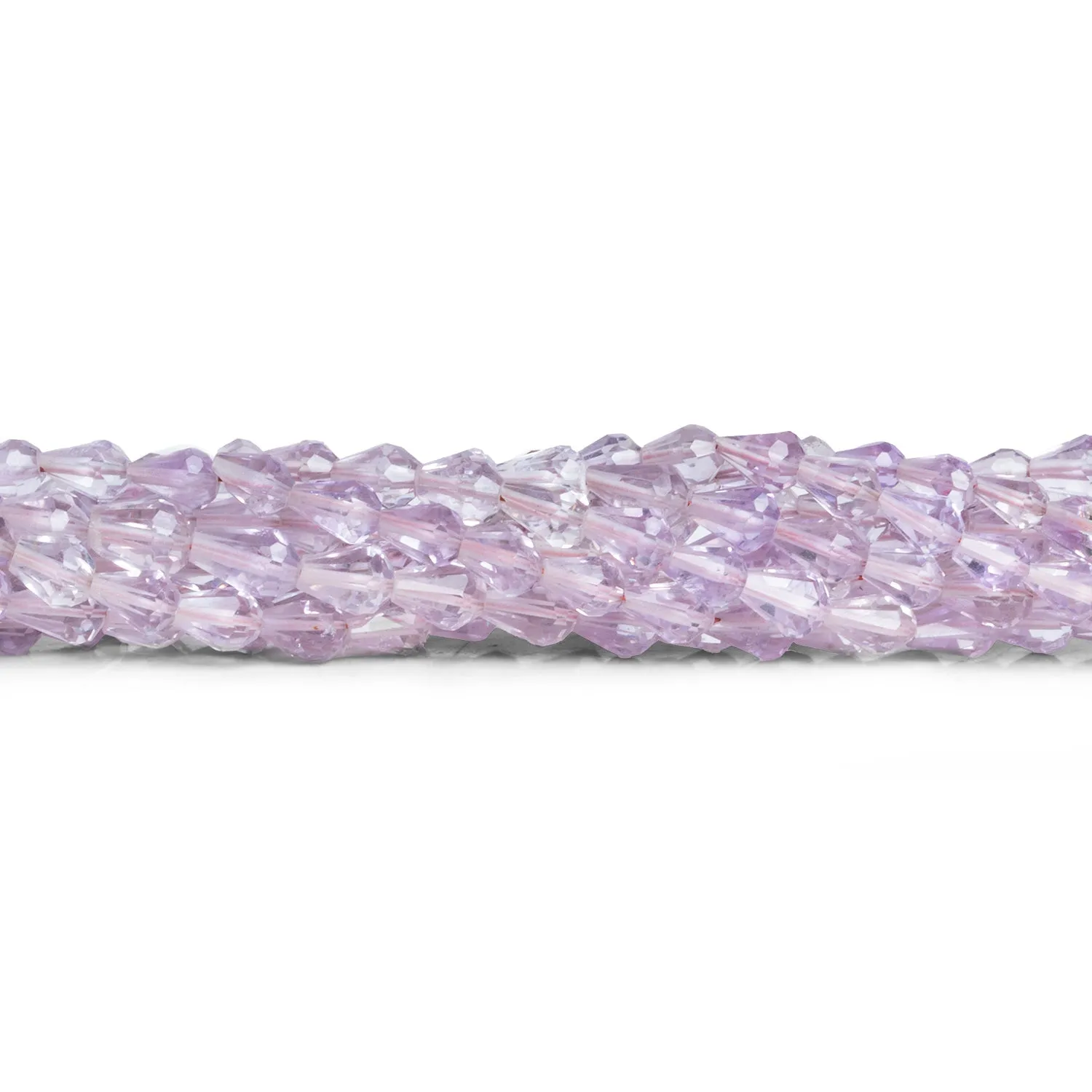 5x4mm Light Pink Amethyst Faceted Teardrops 14 inch 60 beads
