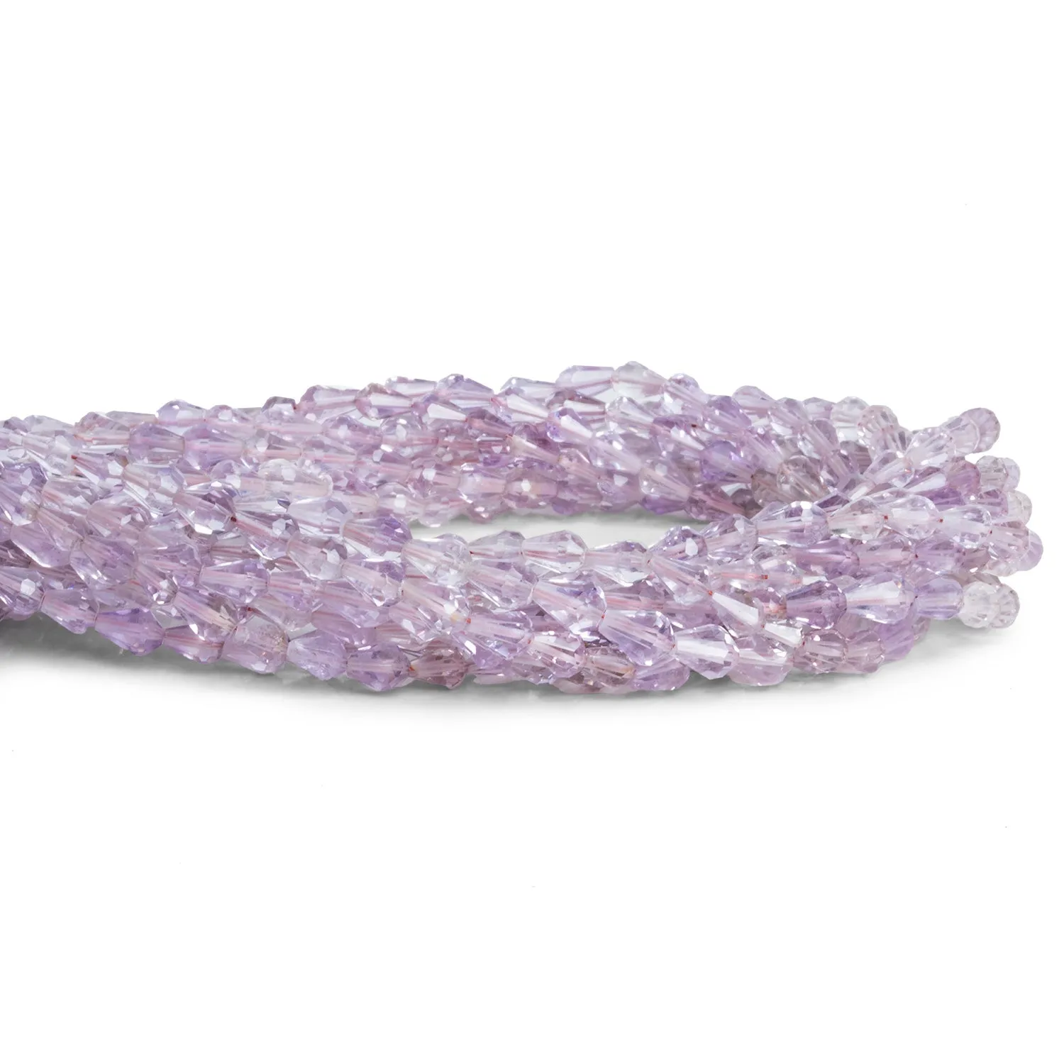 5x4mm Light Pink Amethyst Faceted Teardrops 14 inch 60 beads