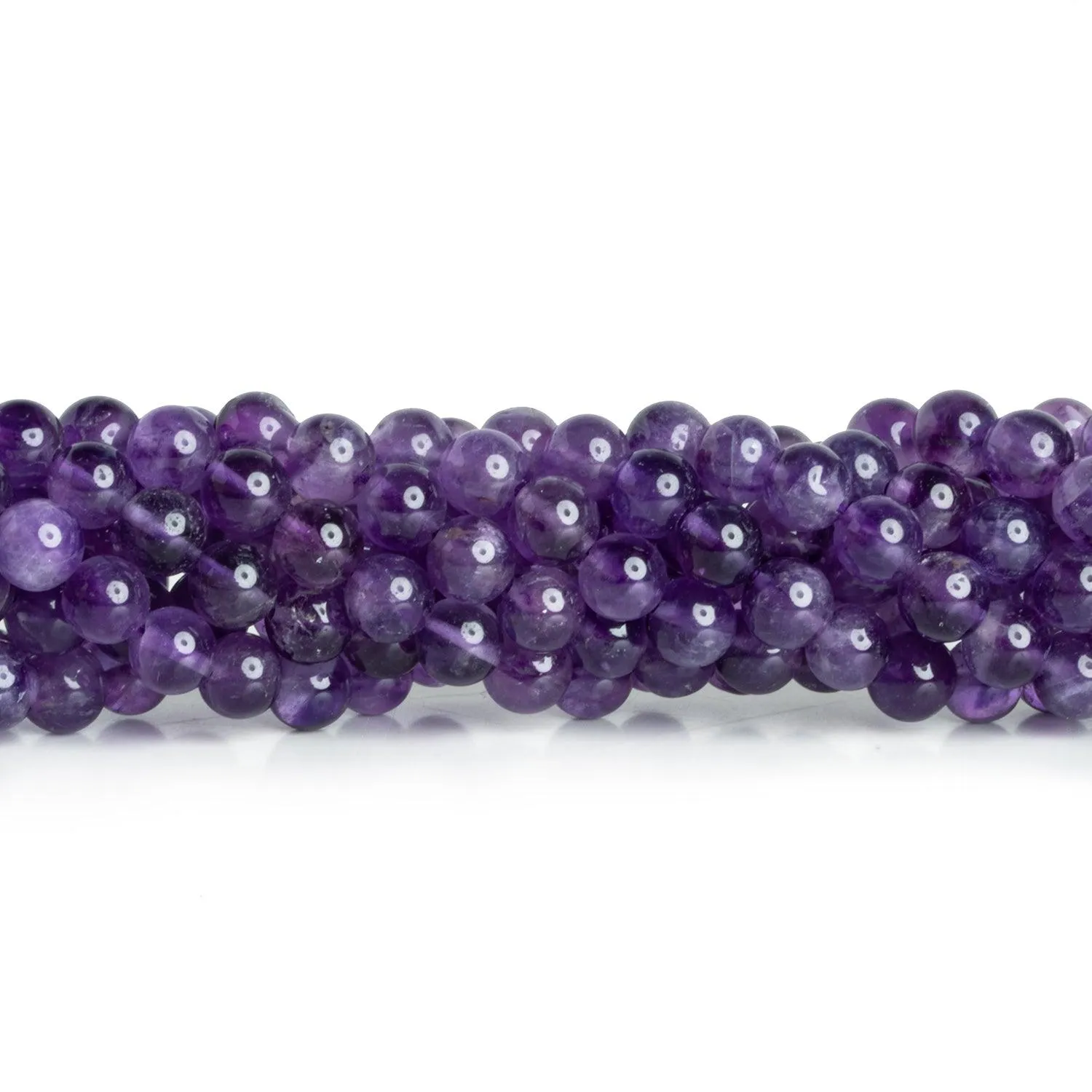 6-7mm Amethyst Handcut Rounds 15 inch 58 beads