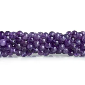 6-7mm Amethyst Handcut Rounds 15 inch 58 beads
