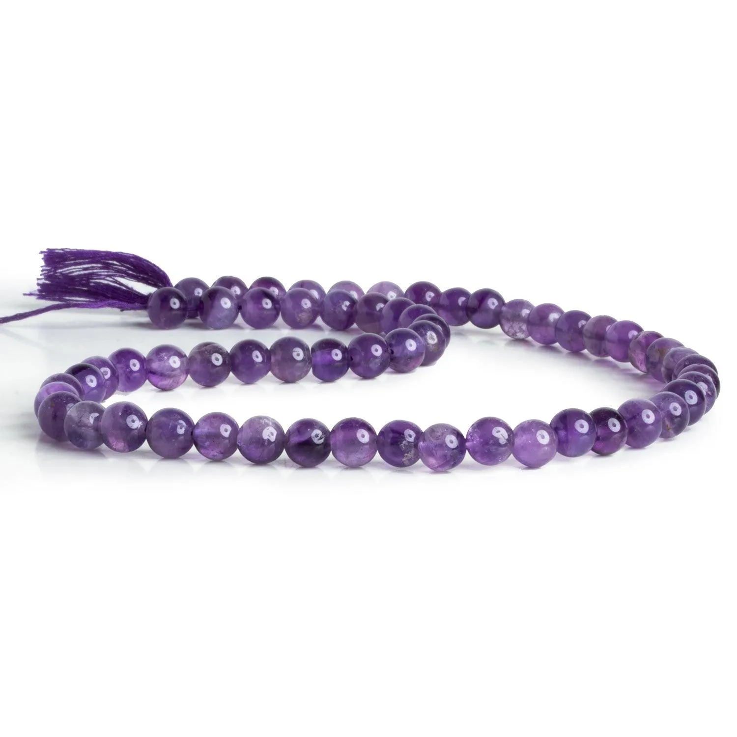 6-7mm Amethyst Handcut Rounds 15 inch 58 beads