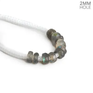 6-7mm Labradorite 2mm Large Hole Rondelles 10 Beads