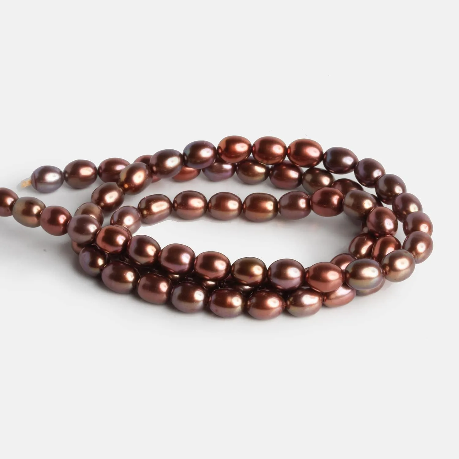 6x5mm Tricolor Oval Pearls 15 inch 60 beads