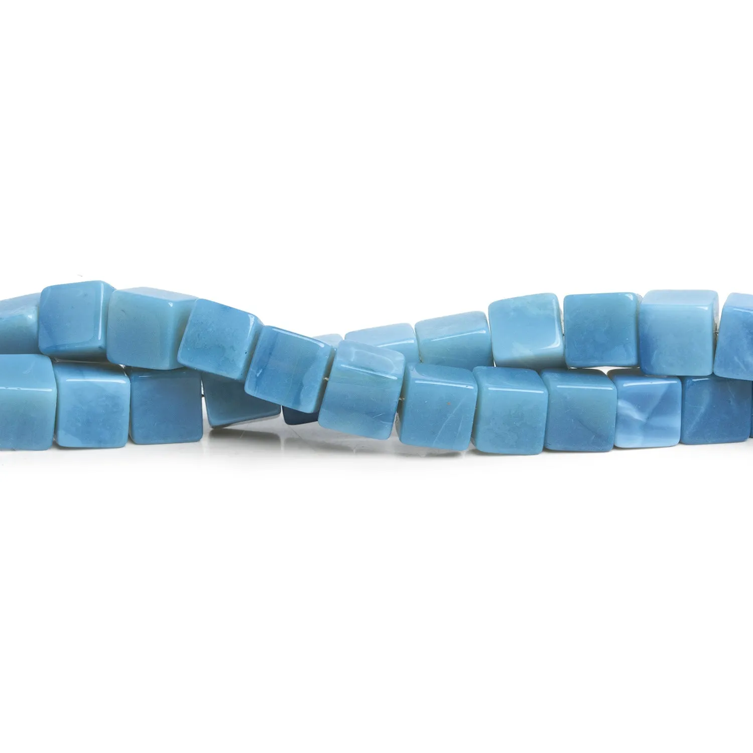 7-8mm Denim Opal Plain Cubes 8 inch 25 beads
