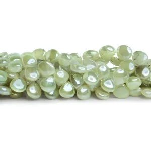 7-8mm Mystic Prehnite Plain Hearts 8 inch 50 beads