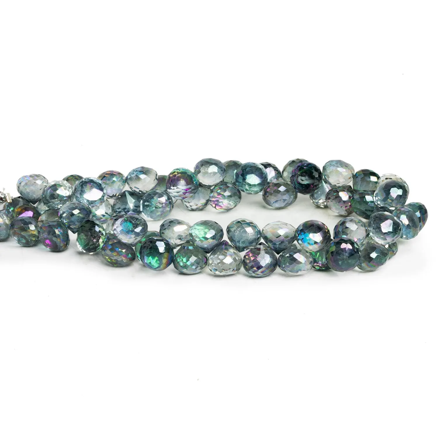 7-9mm Mystic Topaz Faceted Candy Kisses 9 inch 58 beads