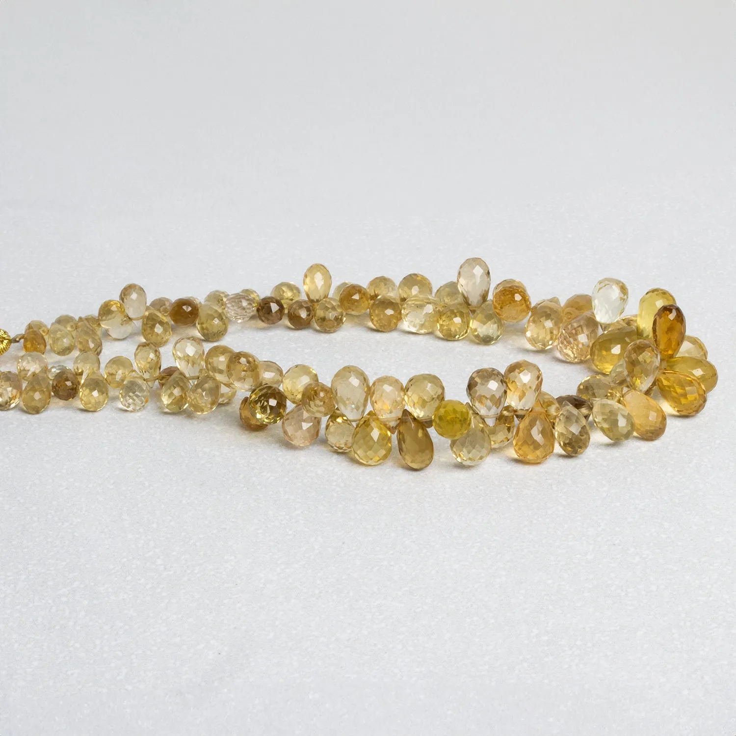 7x4mm Citrine Faceted Teardrops 8 inch 87 beads