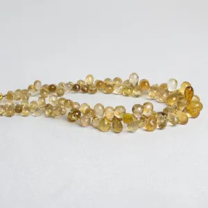 7x4mm Citrine Faceted Teardrops 8 inch 87 beads