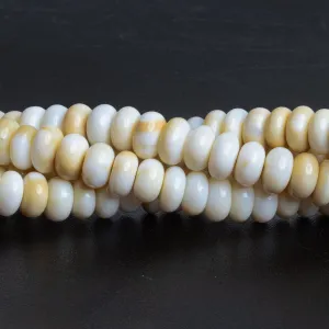 8-10mm White Opal Plain Rondelles 16 inch 80 beads