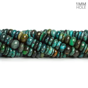 8.5mm Natural Hubei Turquoise Plain Rondelles 16 inch 100 beads