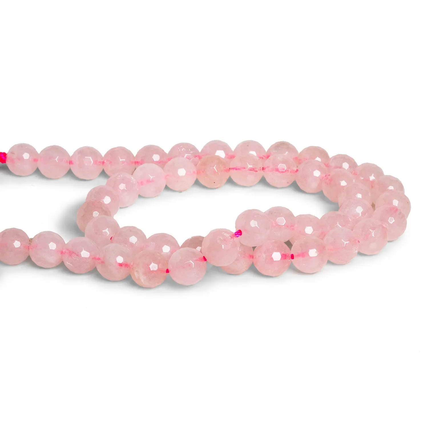 8mm Rose Quartz Faceted Rounds 15 inch 45 beads