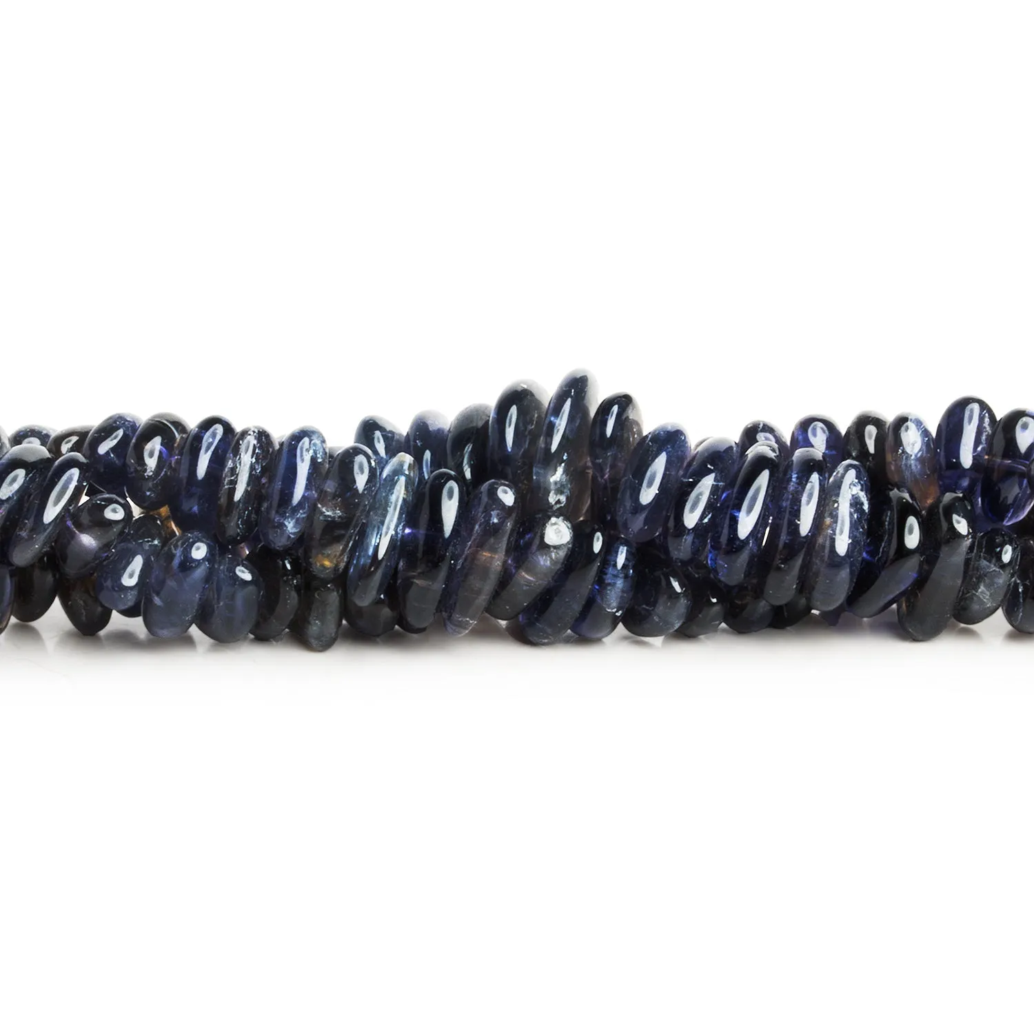 8x6mm Iolite Center Drilled Plain Nuggets 16 inch 115 beads