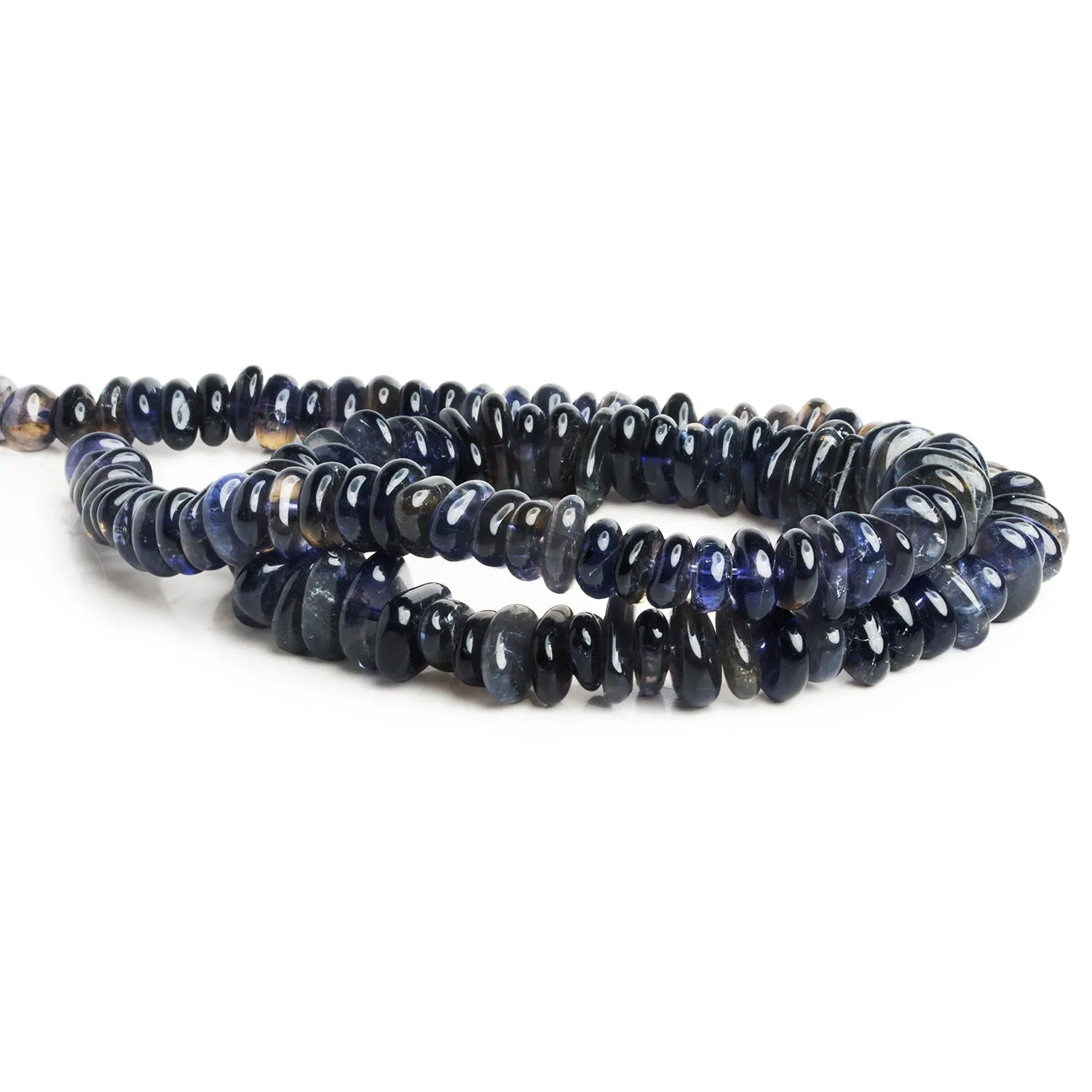 8x6mm Iolite Center Drilled Plain Nuggets 16 inch 115 beads