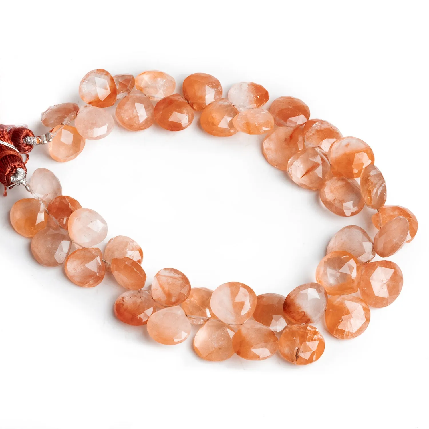 9-11mm Ferrous Quartz Faceted Hearts 8 inch 41 beads