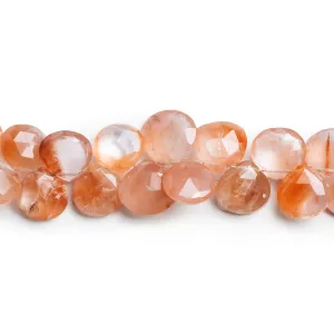 9-11mm Ferrous Quartz Faceted Hearts 8 inch 41 beads