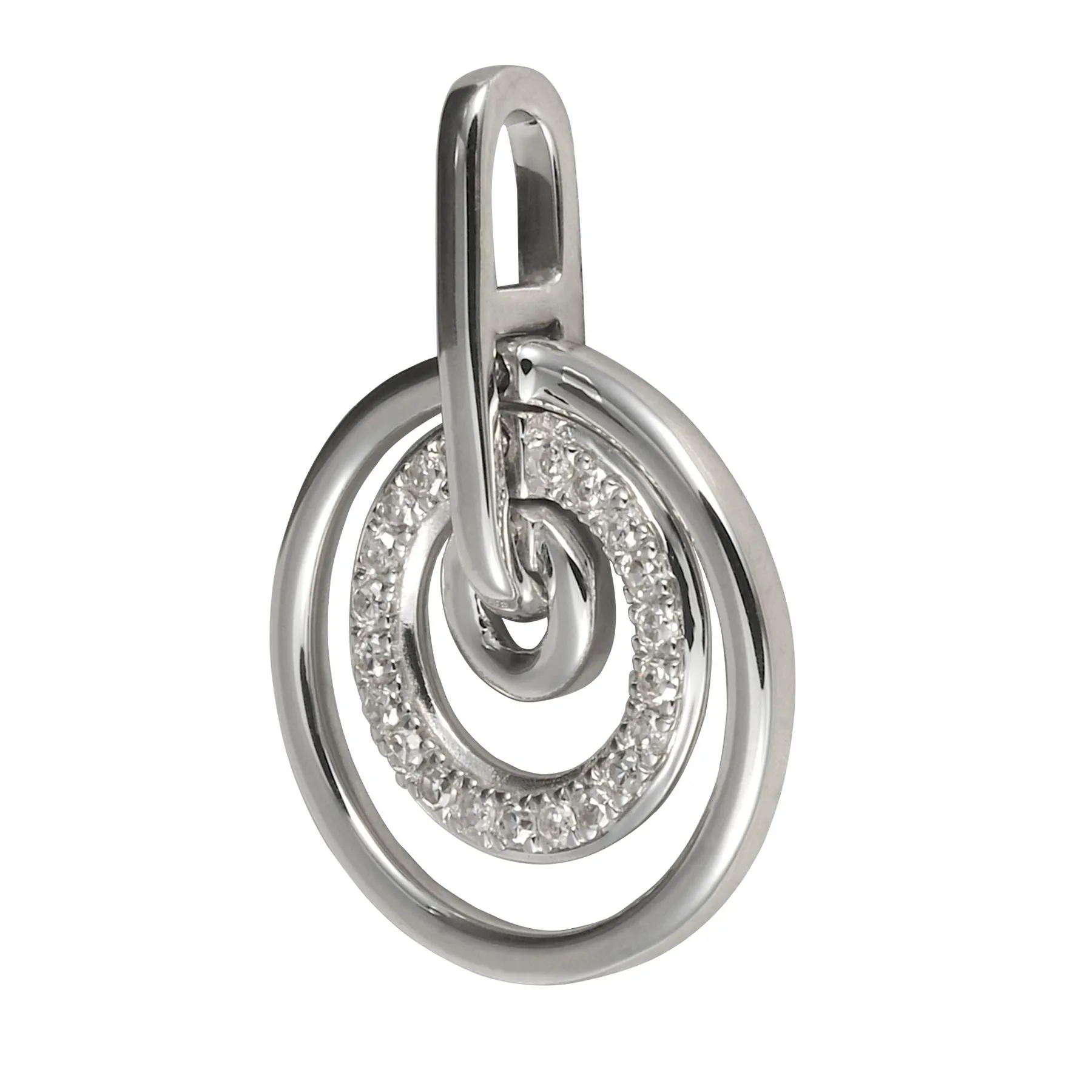 9 ct or Blanc Diamant Trois Bague 45cm Pendentif sur Chaîne