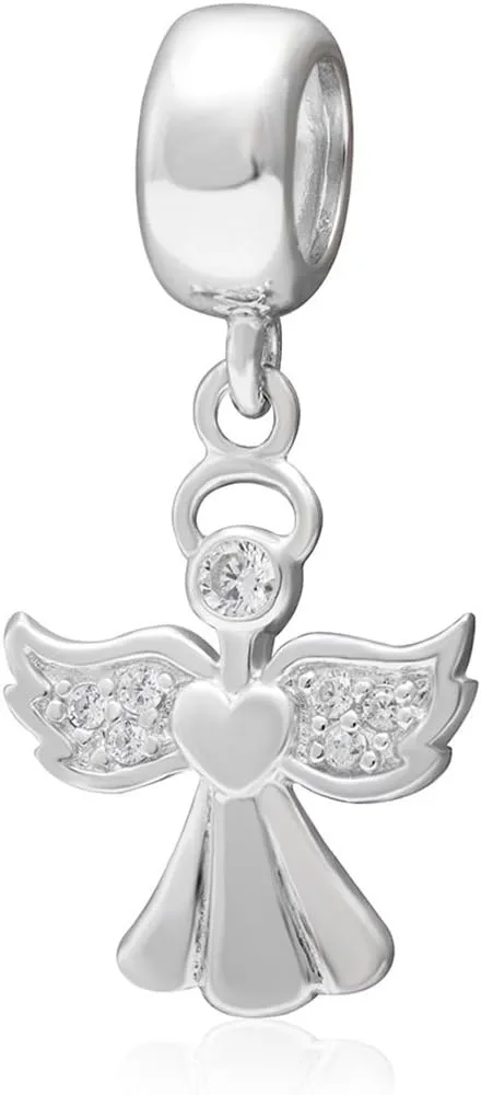 925 Sterling Silver Angel Wing Charm - Birthday, Anniversary, Christmas Charm for Pandora Bracelet
