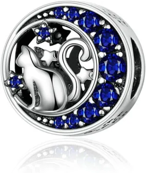 925 Sterling Silver Cat Charm for Pandora Bracelet - Lucky Animal Birthday Love Charm